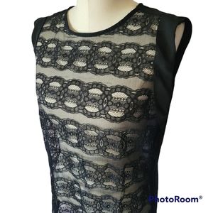 Zara sheer sleeveless slit back top size M